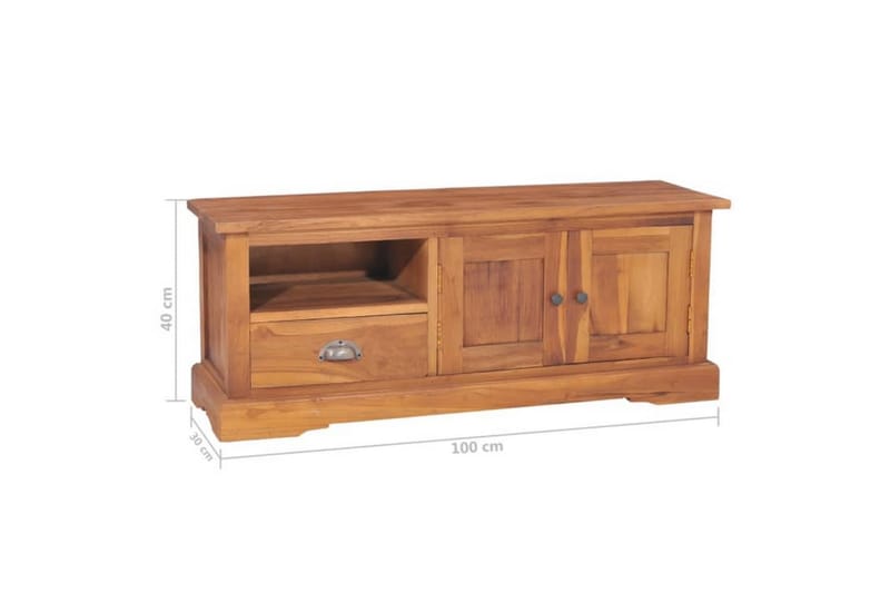 TV-benk 100x30x40 cm heltre teak - Brun - Møbler - TV- & Mediamøbler - TV benk & mediabenk