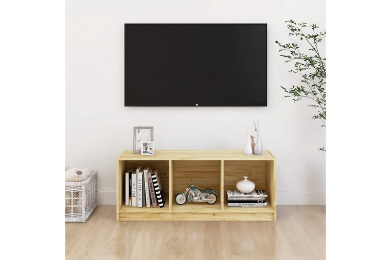 TV-benk 104x33x41 cm heltre furu - Brun - Møbler - TV- & Mediamøbler - TV benk & mediabenk