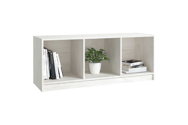 TV-benk 104x33x41 cm heltre furu hvit - Hvit - Møbler - TV- & Mediamøbler - TV benk & mediabenk