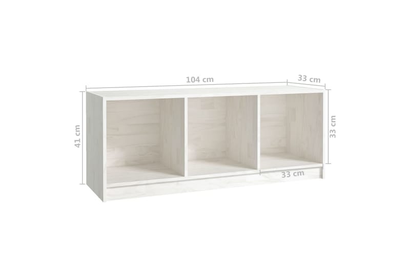 TV-benk 104x33x41 cm heltre furu hvit - Hvit - Møbler - TV- & Mediamøbler - TV benk & mediabenk