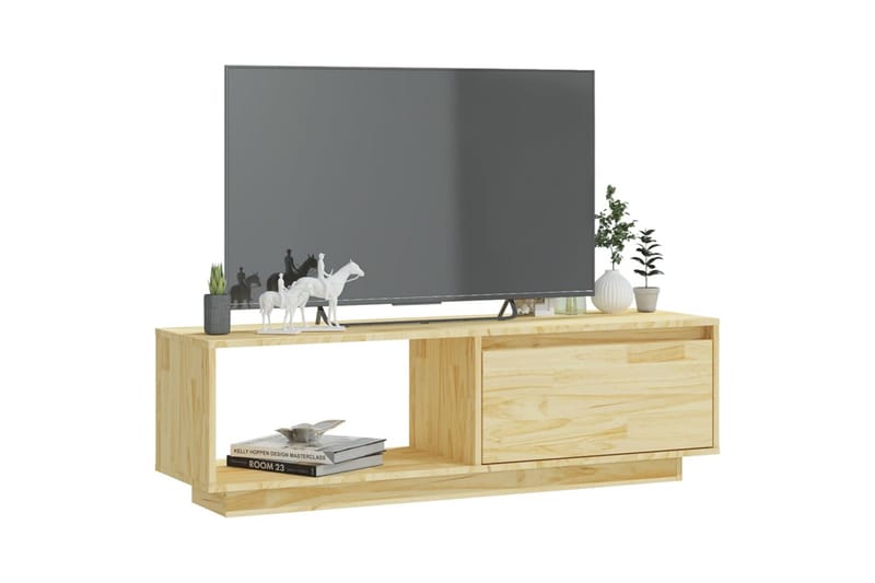 TV-benk 110x30x33,5 cm heltre furu - Brun - Møbler - TV- & Mediamøbler - TV benk & mediabenk