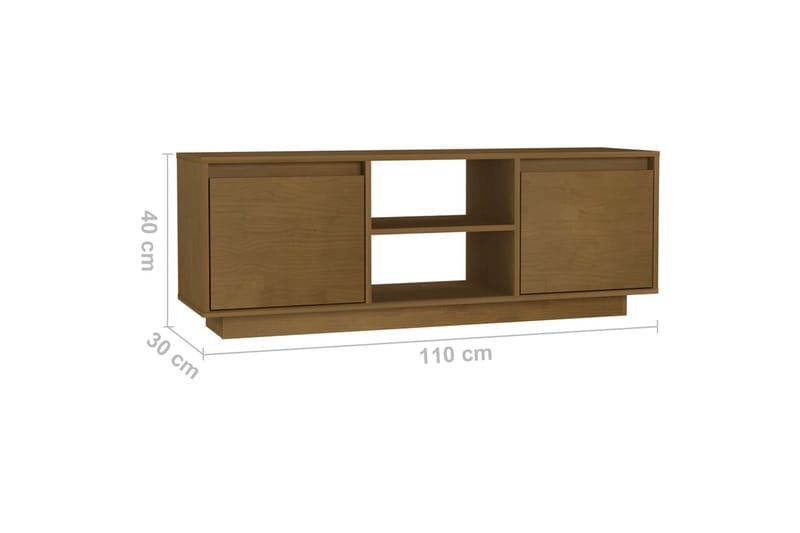 TV-benk 110x30x40 cm heltre furu honningbrun - Brun - Møbler - TV- & Mediamøbler - TV benk & mediabenk