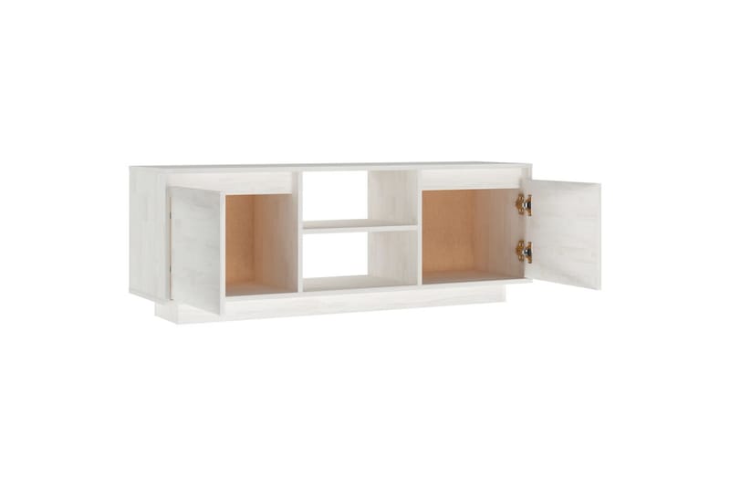 TV-benk 110x30x40 cm heltre furu hvit - Hvit - Møbler - TV- & Mediamøbler - TV benk & mediabenk