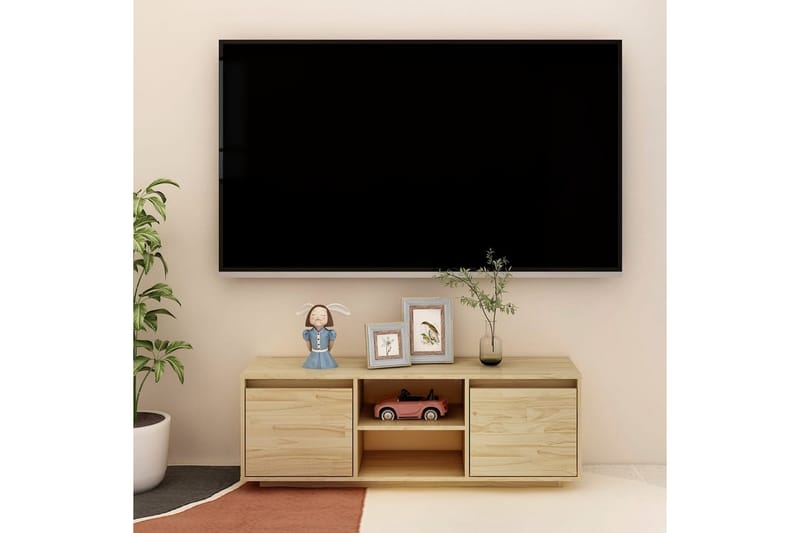 TV-benk 110x30x40 cm heltre furu - Møbler - TV- & Mediamøbler - TV benk & mediabenk