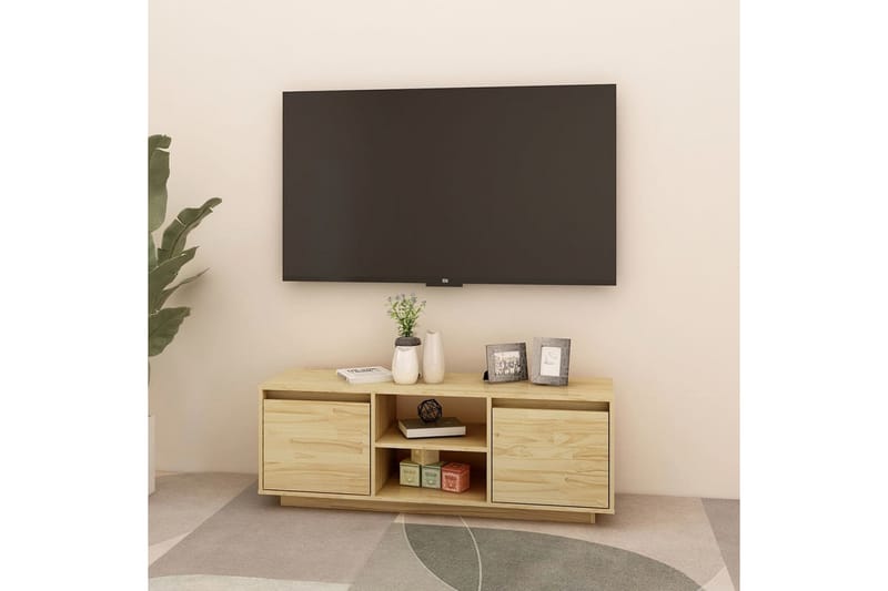 TV-benk 110x30x40 cm heltre furu - Møbler - TV- & Mediamøbler - TV benk & mediabenk