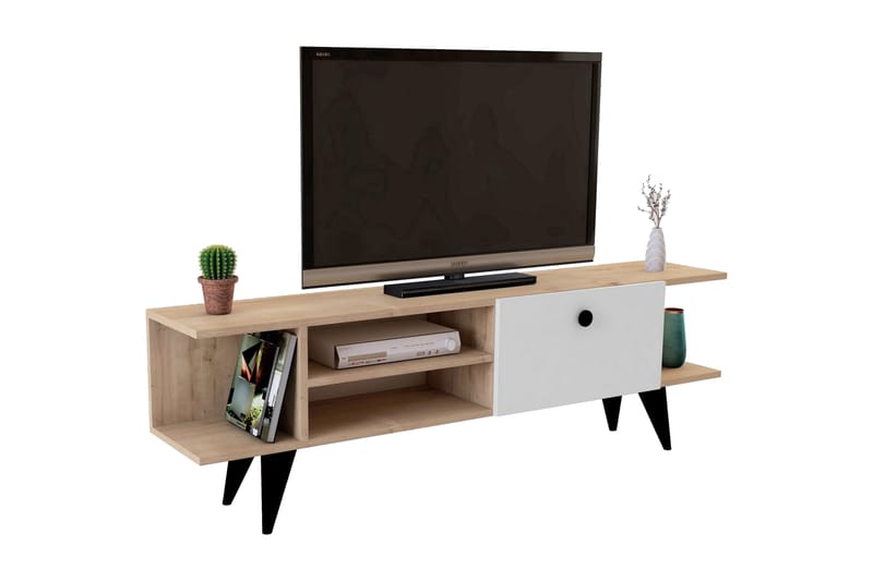 TV-benk 120 cm - Natur/Hvit - Møbler - TV- & Mediamøbler - TV benk & mediabenk