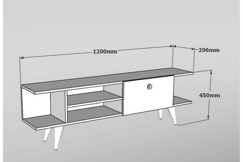 TV-benk 120 cm - Natur/Hvit - Møbler - TV- & Mediamøbler - TV benk & mediabenk