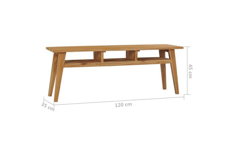 TV-benk 120x35x45 cm heltre teak - Brun - Møbler - TV- & Mediamøbler - TV benk & mediabenk