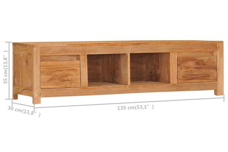 TV-benk 135x30x35 cm heltre teak - Møbler - TV- & Mediamøbler - TV benk & mediabenk