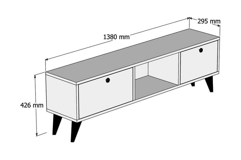 TV-benk 138 cm - Valnøtt/Svart - Møbler - TV- & Mediamøbler - TV benk & mediabenk