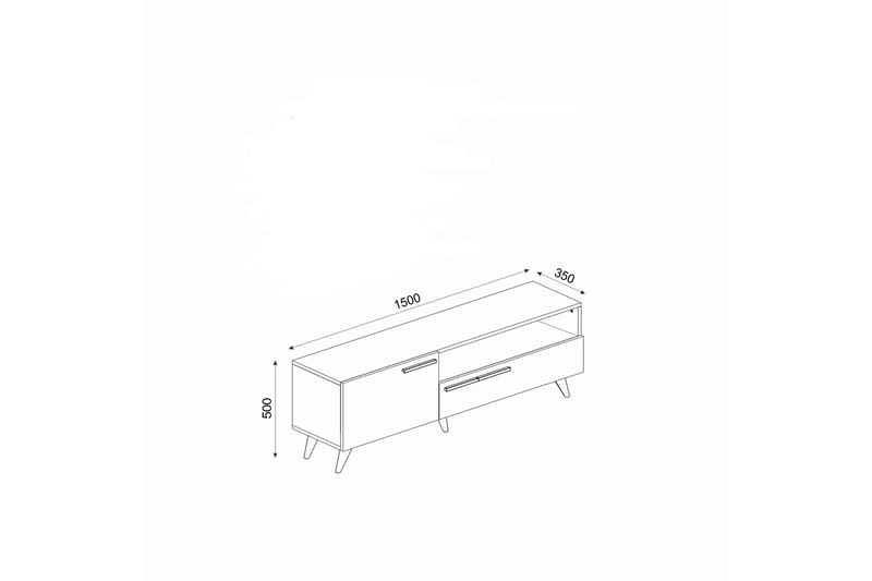 TV-benk 150 cm 2 Skap - Natur/Hvit - Møbler - TV- & Mediamøbler - TV benk & mediabenk