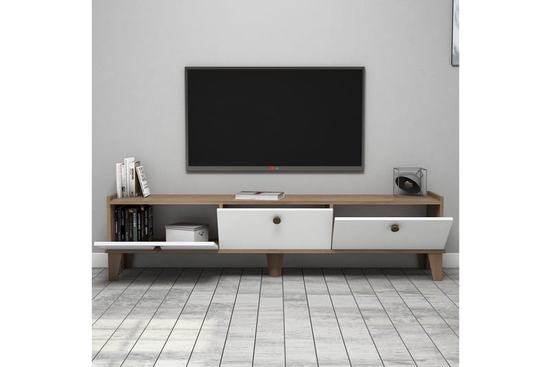 Tv-benk 178 cm - Natur/Hvit - Møbler - TV- & Mediamøbler - TV benk & mediabenk