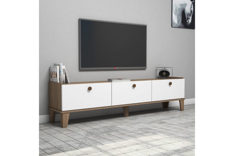 Tv-benk 178 cm - Natur/Hvit - Møbler - TV- & Mediamøbler - TV benk & mediabenk