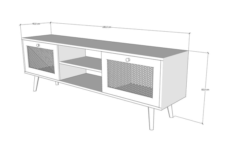 TV-benk 180 cm 2 Skap - Sand/Natur - Møbler - TV- & Mediamøbler - TV benk & mediabenk