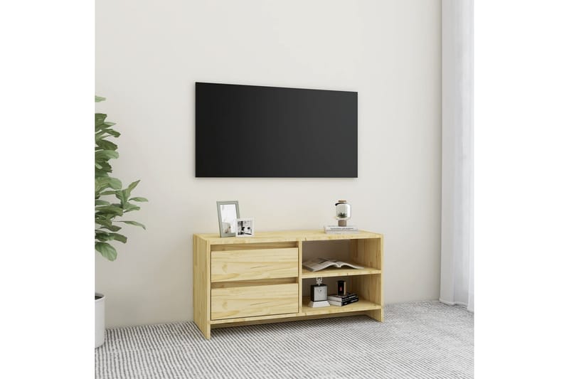 TV-benk 80x31x39 cm heltre furu - Brun - Møbler - TV- & Mediamøbler - TV benk & mediabenk