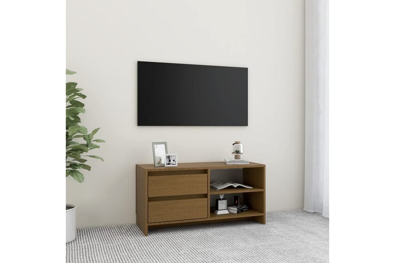 TV-benk 80x31x39 cm heltre furu honningbrun - Brun - Møbler - TV- & Mediamøbler - TV benk & mediabenk