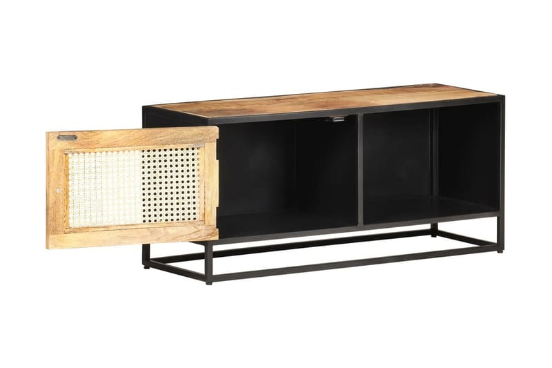 TV-benk 90x30x40 cm grovt mangotre med naturlig stokk - Brun - Møbler - TV- & Mediamøbler - TV benk & mediabenk