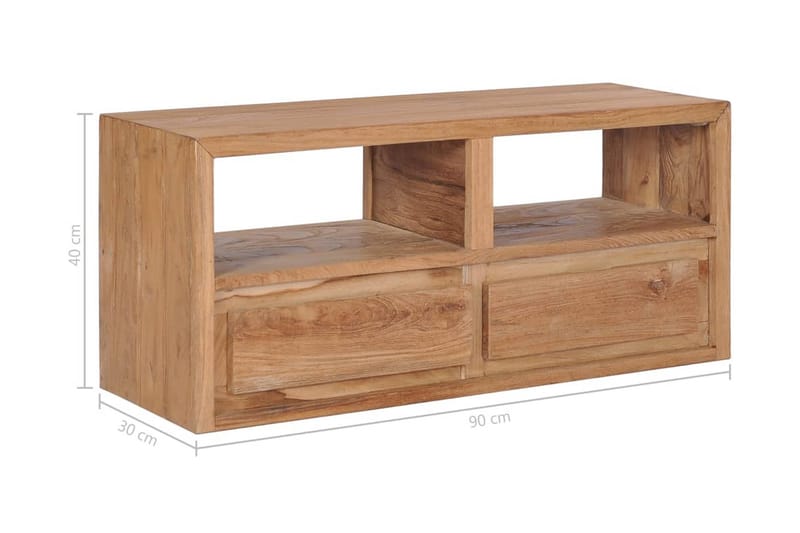 TV-benk 90x30x40 cm heltre teak - Brun - Møbler - TV- & Mediamøbler - TV benk & mediabenk