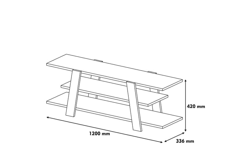 TV-Benk Amtorp 120 cm - Brun|Hvit - Møbler - TV- & Mediamøbler - TV benk & mediabenk