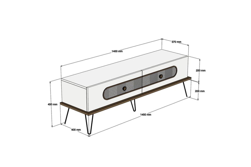 TV-benk Amtorp 145 cm - Brun - Møbler - TV- & Mediamøbler - TV benk & mediabenk