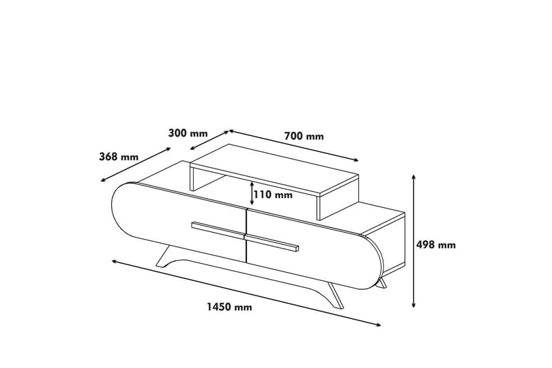 TV-Benk Amtorp 145 cm - Brun - Møbler - TV- & Mediamøbler - TV benk & mediabenk