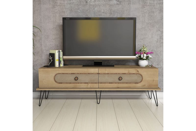 TV-benk Amtorp 145 cm - Lysebrun - Møbler - TV- & Mediamøbler - TV benk & mediabenk