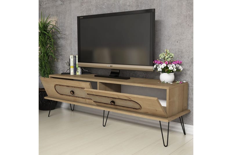 TV-benk Amtorp 145 cm - Lysebrun - Møbler - TV- & Mediamøbler - TV benk & mediabenk