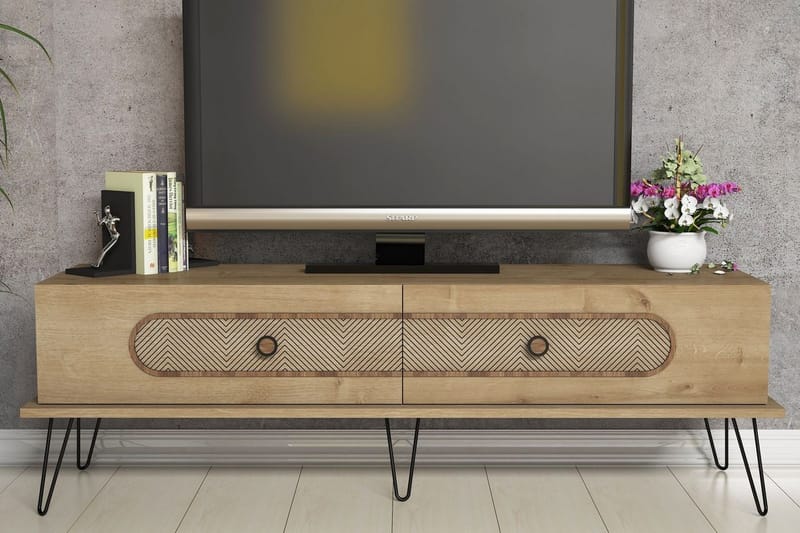 TV-benk Amtorp 145 cm - Lysebrun - Møbler - TV- & Mediamøbler - TV benk & mediabenk