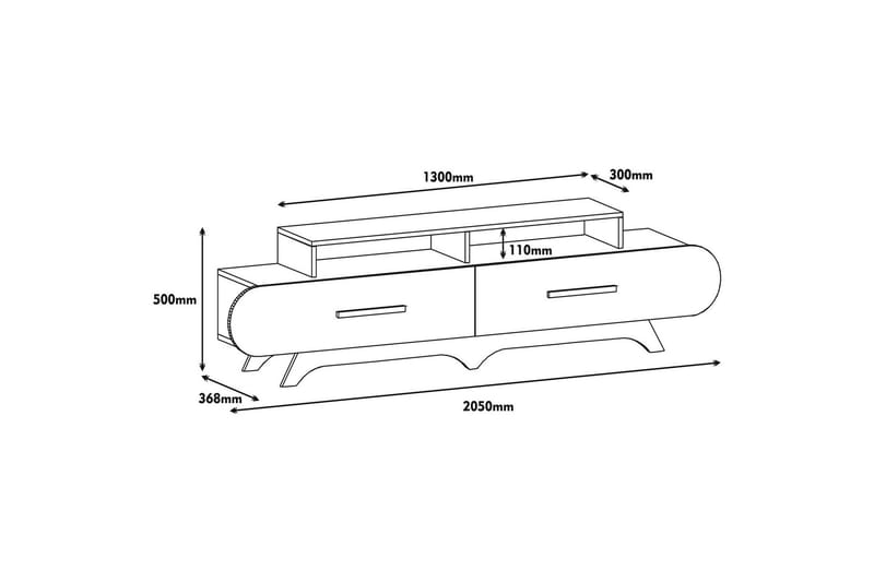 TV-Benk Amtorp 205 cm - Brun - Møbler - TV- & Mediamøbler - TV benk & mediabenk