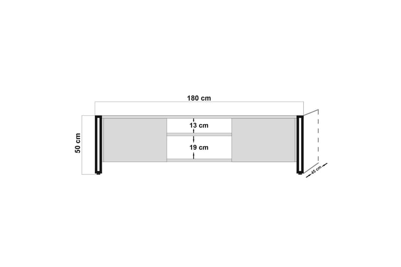 TV-benk Arcasa 180 cm - Natur/Svart - Møbler - TV- & Mediamøbler - TV benk & mediabenk