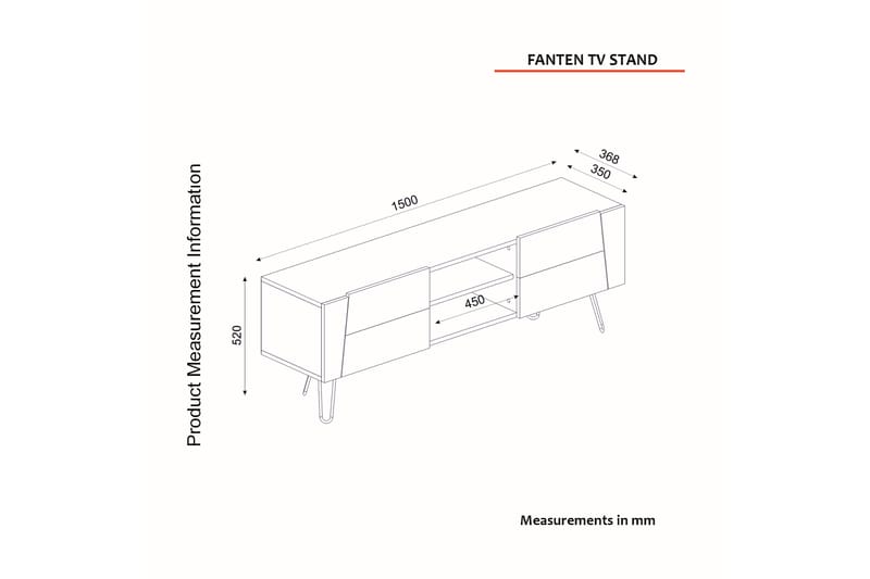 TV-benk Arrien 150 cm - Møbler - TV- & Mediamøbler - TV benk & mediabenk