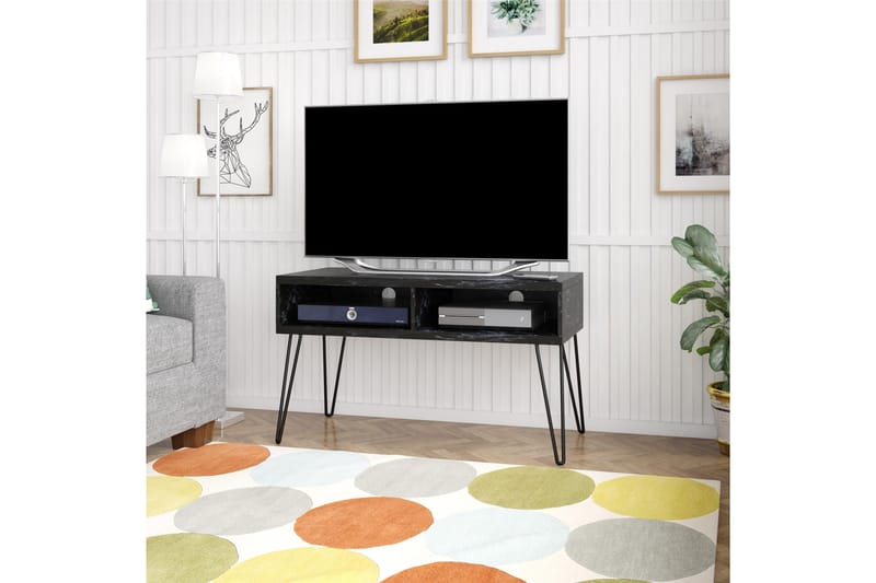 Tv-benk Athena 107x50 cm Svart/Marmormønster - Novogratz - Møbler - TV- & Mediamøbler - TV benk & mediabenk