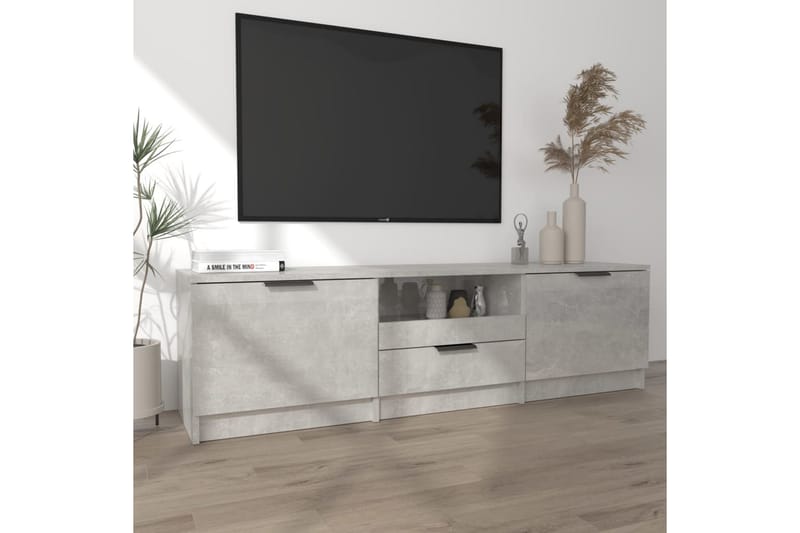 TV-benk betonggrå 140x35x40 cm konstruert tre - Grå - Møbler - TV- & Mediamøbler - TV benk & mediabenk