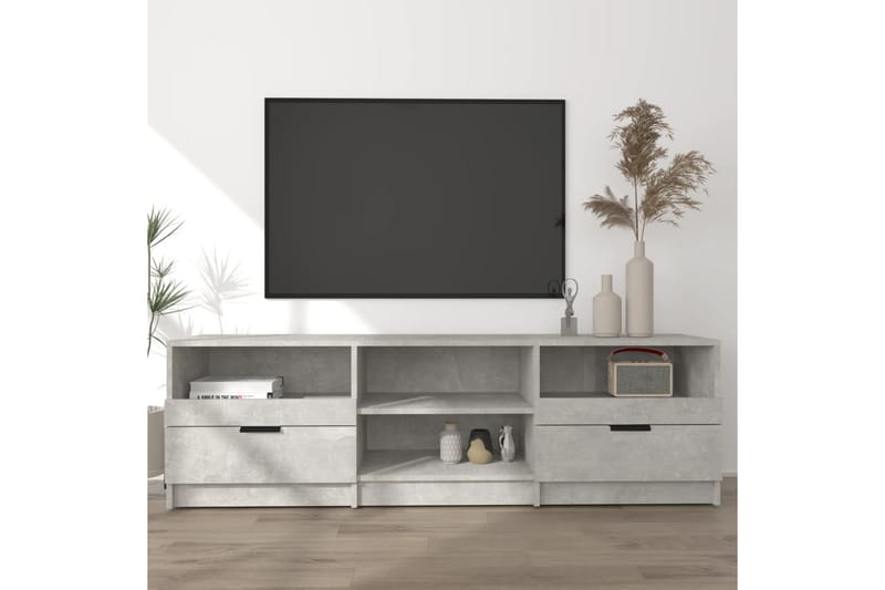 TV-benk betonggrå 150x33,5x45 cm konstruert tre - Grå - Møbler - TV- & Mediamøbler - TV benk & mediabenk