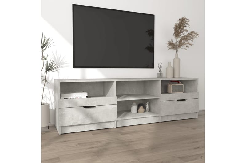 TV-benk betonggrå 150x33,5x45 cm konstruert tre - Grå - Møbler - TV- & Mediamøbler - TV benk & mediabenk