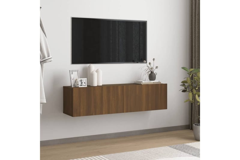 TV-benk brun eik 120x30x30 cm konstruert tre - Brun - Møbler - TV- & Mediamøbler - TV benk & mediabenk