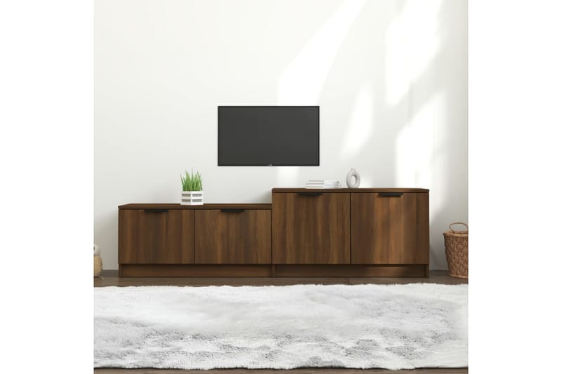 TV-benk brun eik 158,5x36x45 cm konstruert tre - Brun - Møbler - TV- & Mediamøbler - TV benk & mediabenk