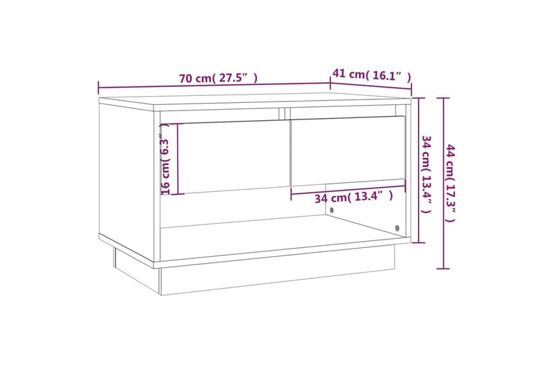 TV-benk brun eik 70x41x44 cm sponplate - Brun - Møbler - TV- & Mediamøbler - TV benk & mediabenk