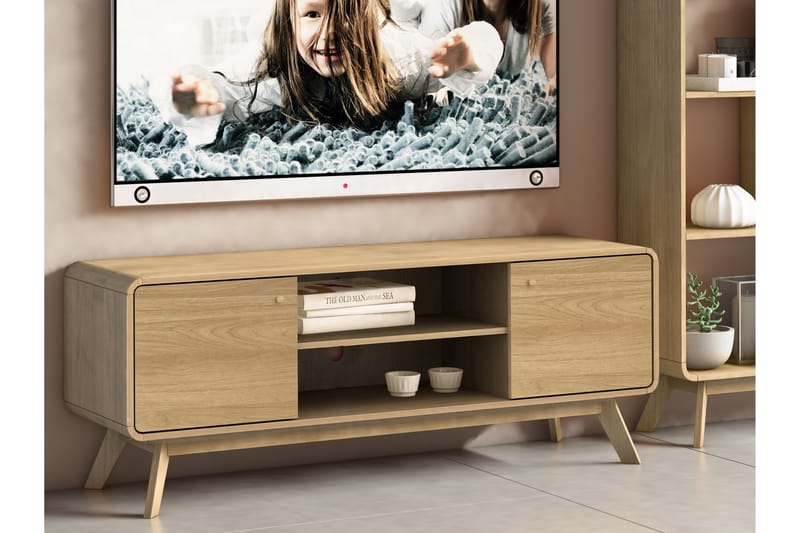 Tv-benk Caitlyn 140 cm - Natur - Møbler - TV- & Mediamøbler - TV benk & mediabenk