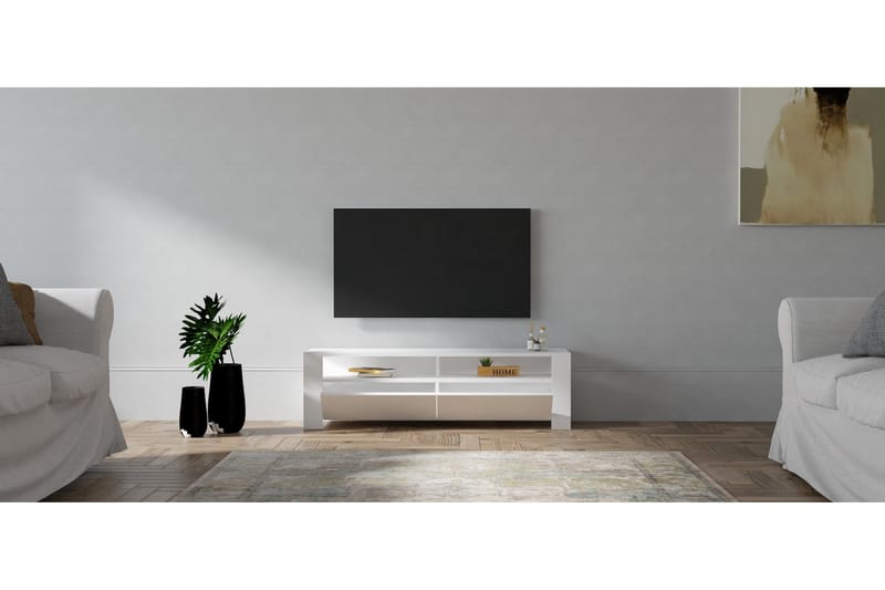 TV-benk Camern 140 cm - Hvit - Møbler - TV- & Mediamøbler - TV benk & mediabenk