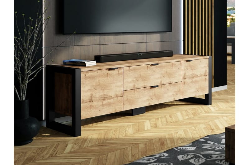 TV-benk Carbost 160x35 cm - Svart - Møbler - TV- & Mediamøbler - TV benk & mediabenk