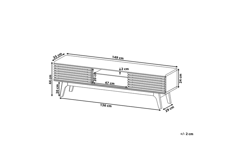 TV-benk Detroit 35 x 149 cm - Tre | Natur - Møbler - TV- & Mediamøbler - TV benk & mediabenk