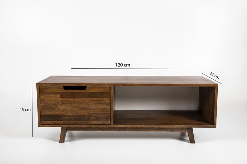 TV-benk Dimapur 120 cm - Mørkebrun - TV benk & mediabenk