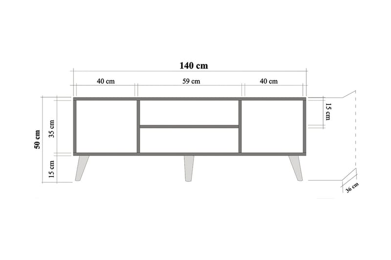 TV-benk Dirk 140 cm Dekor - Møbler - TV- & Mediamøbler - TV benk & mediabenk