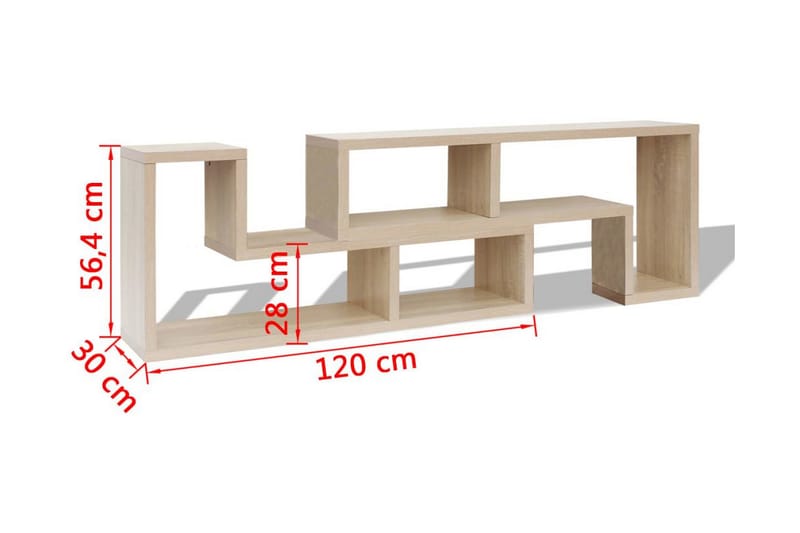 Tv-benk Dobbel L-Formet Eik - Brun - Møbler - TV- & Mediamøbler - TV benk & mediabenk