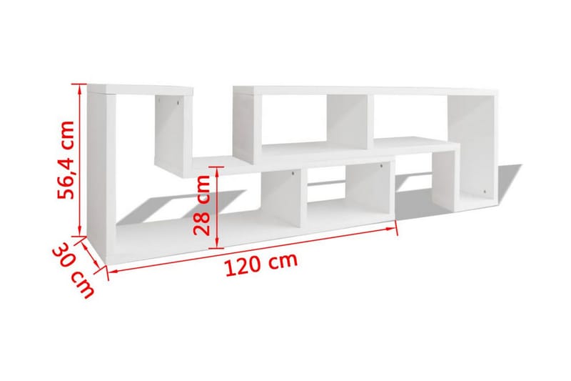 TV-Benk Dobbel L-Formet Hvit - Hvit - Møbler - TV- & Mediamøbler - TV benk & mediabenk