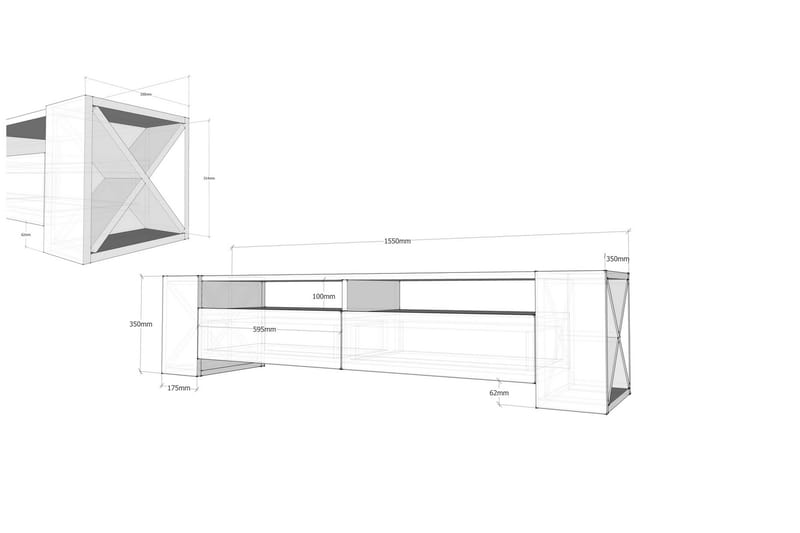 TV-Benk Dumö 155 cm - Brun - Møbler - TV- & Mediamøbler - TV benk & mediabenk