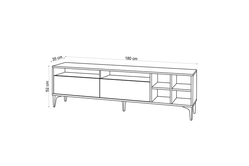 TV-benk Evanie 180 cm - Natur - Møbler - TV- & Mediamøbler - TV benk & mediabenk