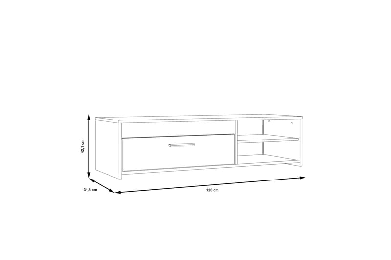 TV-benk Flannigan 120 cm - Hvit - Møbler - TV- & Mediamøbler - TV benk & mediabenk