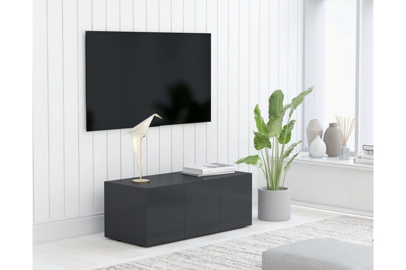 TV-benk grå 80x34x30 cm sponplate - Møbler - TV- & Mediamøbler - TV benk & mediabenk